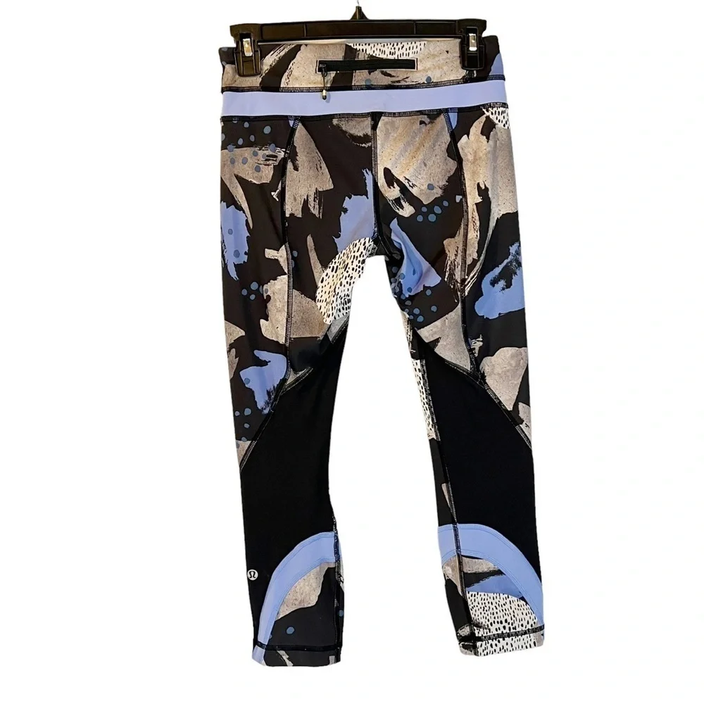 Lululemon Run Inspire Crop II Grey & Purple Leggings‎